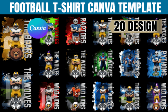 20 Football T-Shirt Canva Templates for Game Day 2026
