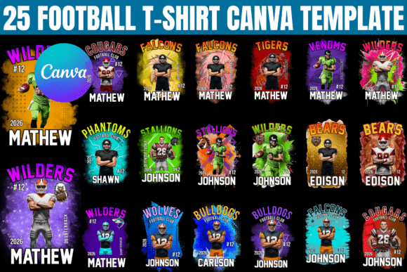 25 Football T-Shirt Canva Templates for 2026