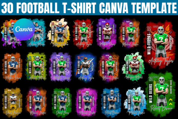 30 Football T-Shirt Canva Templates for 2026