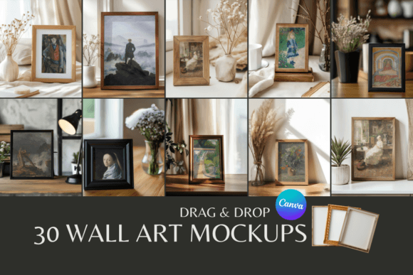 30 Wall Art Mockups: Canva Templates for Creators