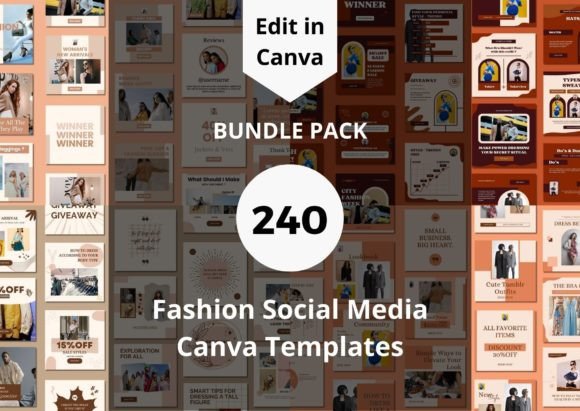 Elevate Your Feed with 240 Fashion Social Media Canva Templates