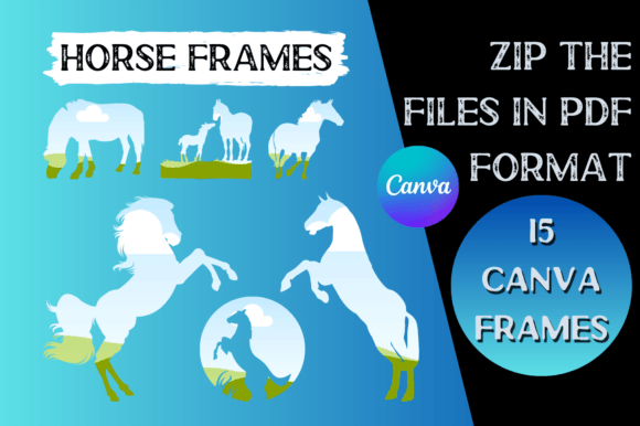 Elevate Your Projects with 15 Horse Canva Frame Templates
