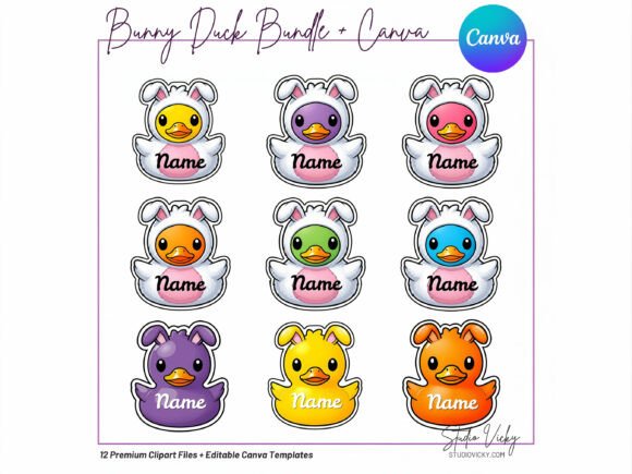 Hop into the Fun: Crafting with Easter Bunny Cruise Duck Canva Templates