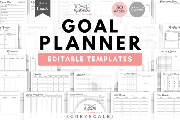 Master Your Ambitions with Goal Planner Canva Templates | GREYSCALE
