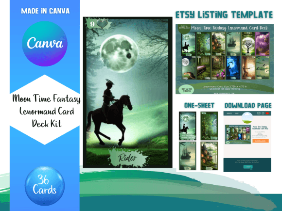 Moon Time Fantasy Lenormand Deck: Digital Magic for Modern Creators