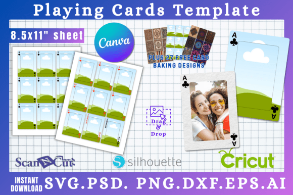 Pocker Playing Card Deck SVG Templates 1: Your Design Ace