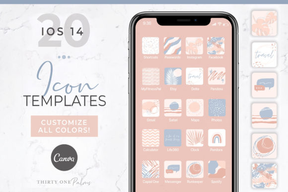 Refresh Your iPhone Aesthetic with iOS 14 Icon Canva Templates | Rose