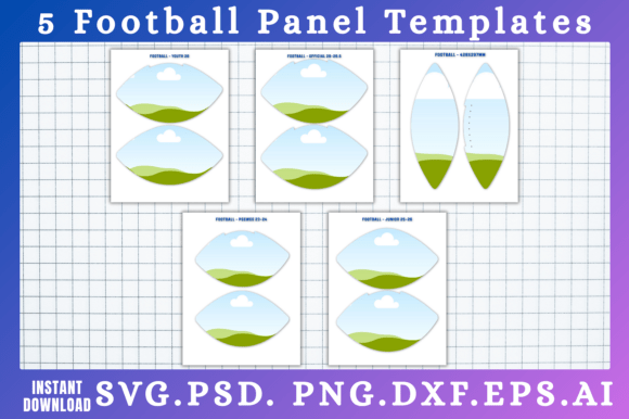 Score Big with 5 Football Panel SVG & Canva Templates